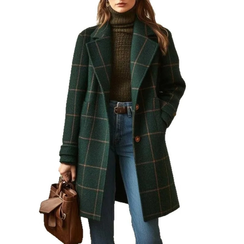Ingrid | Tailored Wool Blend Notched Lapel Coat