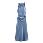 Noemie | Women's Satin Cocktail Dresses Midi Party Evening