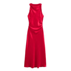 Noemie | Women's Satin Cocktail Dresses Midi Party Evening