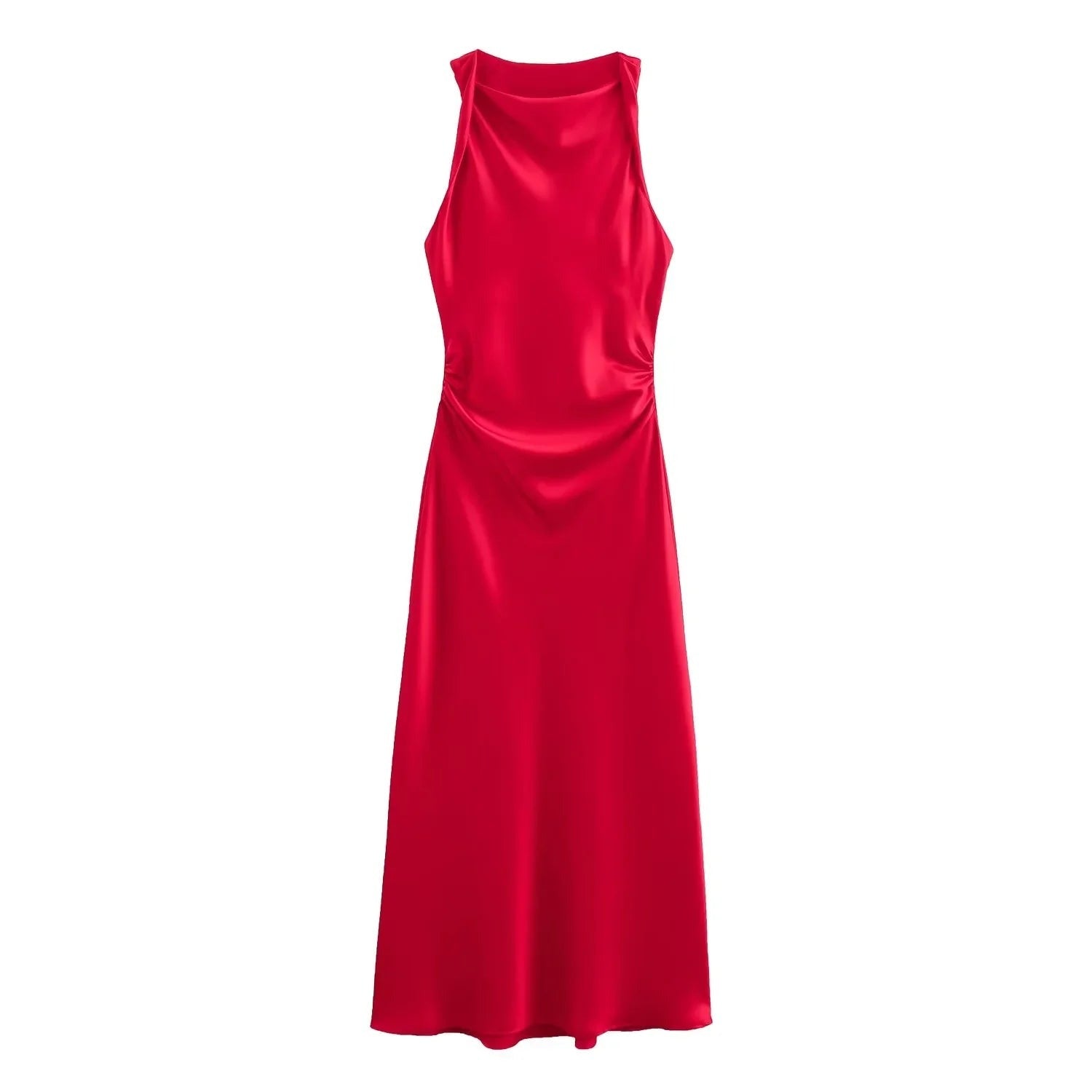 Noemie | Women's Satin Cocktail Dresses Midi Party Evening