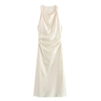 Noemie | Women's Satin Cocktail Dresses Midi Party Evening