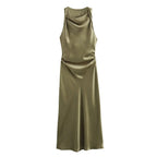 Noemie | Women's Satin Cocktail Dresses Midi Party Evening