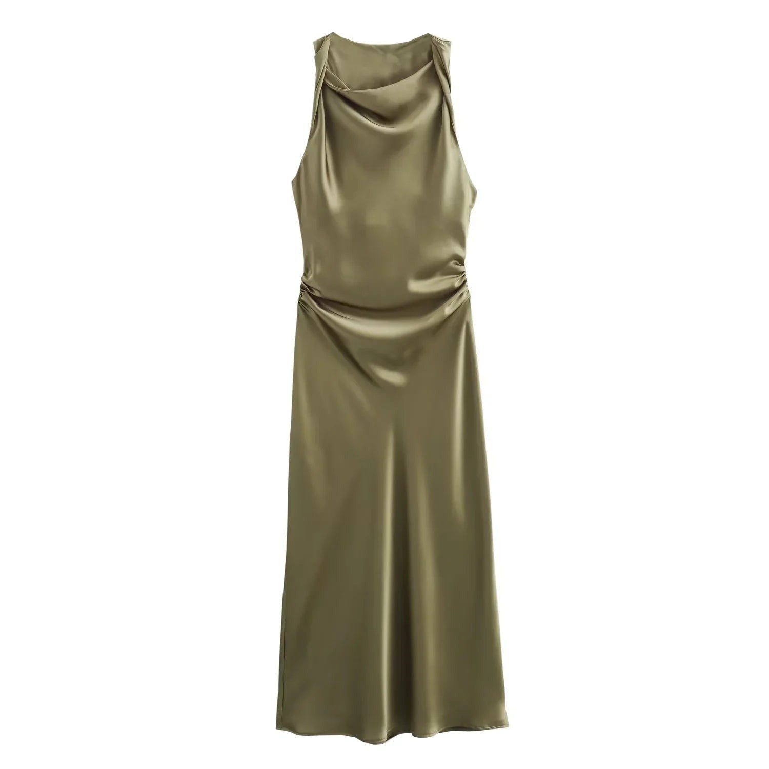 Noemie | Women's Satin Cocktail Dresses Midi Party Evening