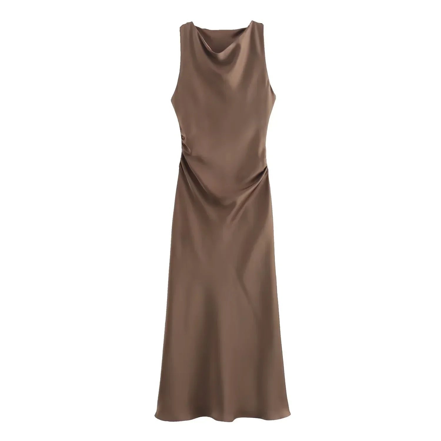 Noemie | Women's Satin Cocktail Dresses Midi Party Evening