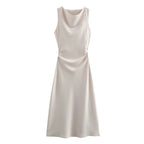 Noemie | Women's Satin Cocktail Dresses Midi Party Evening