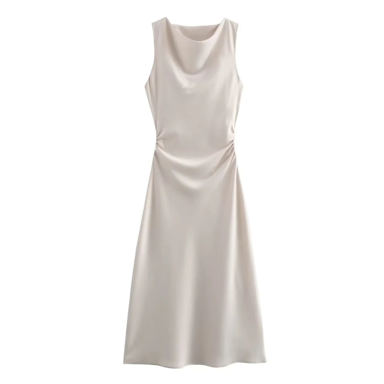 Noemie | Women's Satin Cocktail Dresses Midi Party Evening