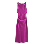 Noemie | Women's Satin Cocktail Dresses Midi Party Evening