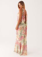Ophelia | Floral Cold-Shoulder Halter Neck Maxi Dress