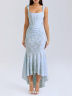 Romilly | Square Neck Mermaid Mother Of The Bride Midi Dress