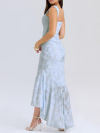 Romilly | Square Neck Mermaid Mother Of The Bride Midi Dress
