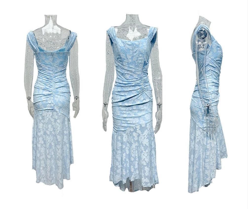 Romilly | Square Neck Mermaid Mother Of The Bride Midi Dress