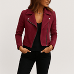 Genevieve | Fringe Leather Biker Jacket For Women