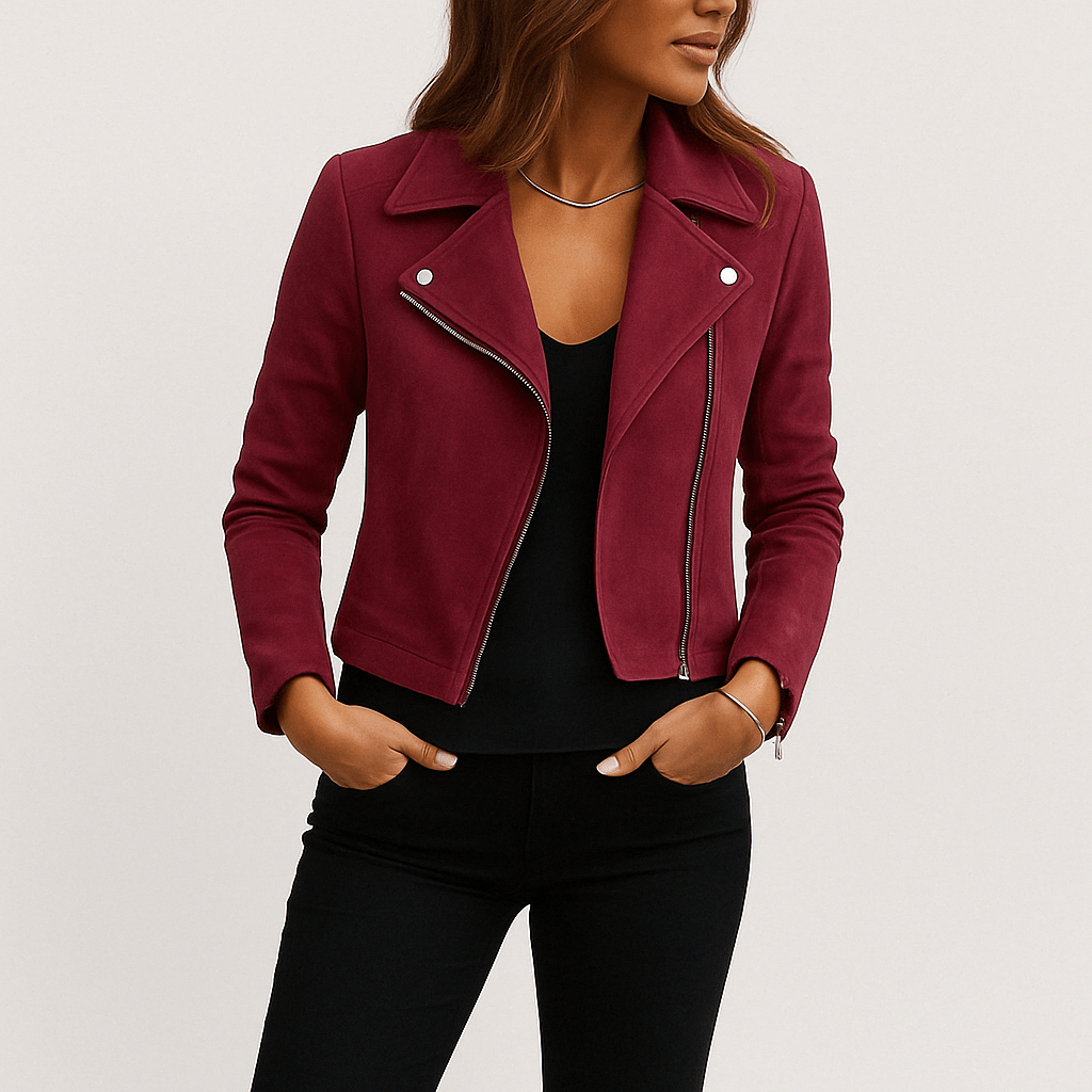 Genevieve | Fringe Leather Biker Jacket For Women