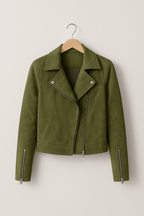 Genevieve | Fringe Leather Biker Jacket For Women