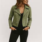 Genevieve | Fringe Leather Biker Jacket For Women