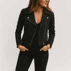 Genevieve | Fringe Leather Biker Jacket For Women