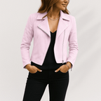 Genevieve | Fringe Leather Biker Jacket For Women