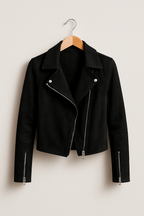 Genevieve | Fringe Leather Biker Jacket For Women