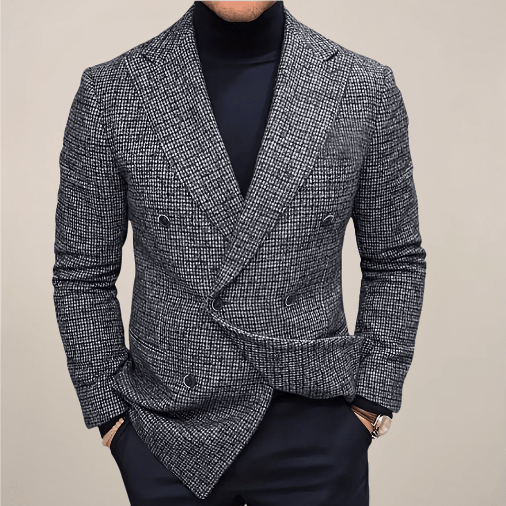 Lorenzo | Men Tailored Blazer Checked Double Breasted Smart