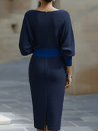Faustine | Draped Halter Batwing Midi Garden Party Dress