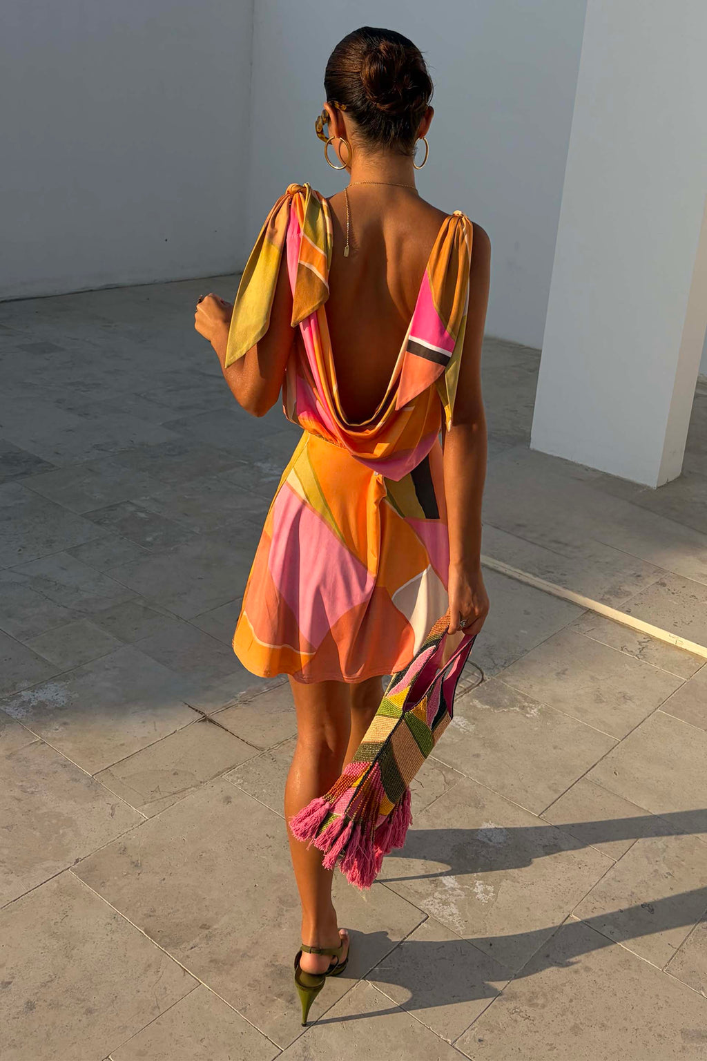 Rosaline | Cowl Neck Abstract Print Mini Dress