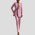 Ghislaine | Womens Velvet Blazer Trouser Co-Ord Set — Pink