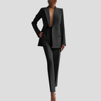 Ghislaine | Womens Velvet Blazer Trouser Co-Ord Set — Black