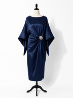 Genevieve | Black Satin Gown For Women Evening Formal Dress