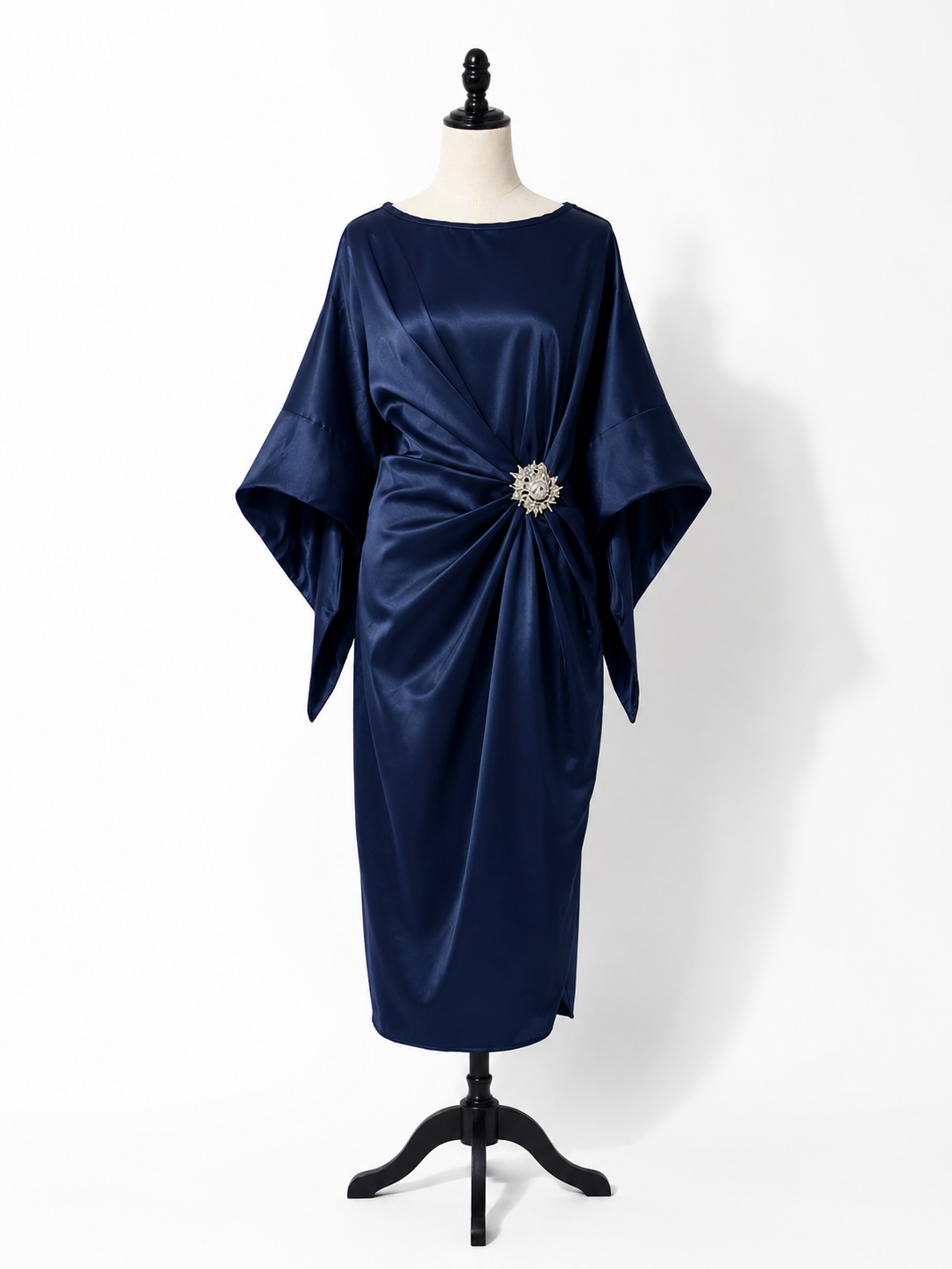 Genevieve | Black Satin Gown For Women Evening Formal Dress