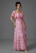 Delia | Floral Bridesmaid Dresses Maxi Wedding Guest Gown