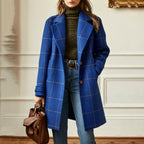 Ingrid | Tailored Wool Blend Notched Lapel Coat — Blue