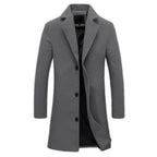 Dermot | Classic Long Winter Trench Coat for Men — Grey