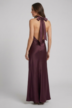 Lucinda | Halterneck Satin Winter Wedding Guest Dresses