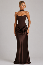 Mirabelle | Corset Satin Bodycon Maxi Dress Wedding Guest