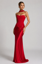 Mirabelle | Corset Satin Bodycon Maxi Dress Wedding Guest