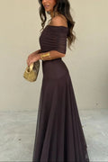 Tatiana | Pleated One-Shoulder Maxi Summer Occasion Dress