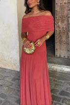 Tatiana | Pleated One-Shoulder Maxi Summer Occasion Dress