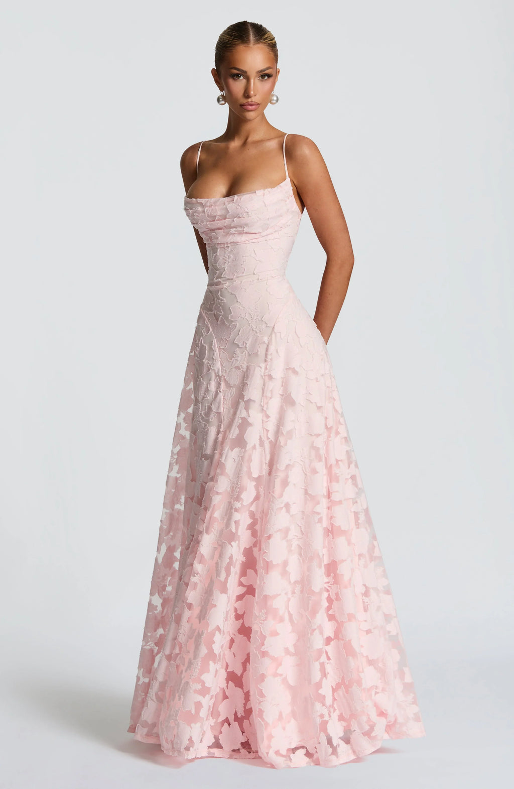 Floriane | Floral Pattern Spaghetti Straps Maxi Occasion Dress