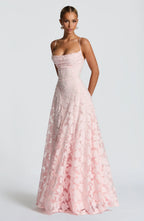 Floriane | Floral Pattern Spaghetti Straps Maxi Occasion Dress