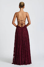 Floriane | Floral Pattern Spaghetti Straps Maxi Occasion Dress