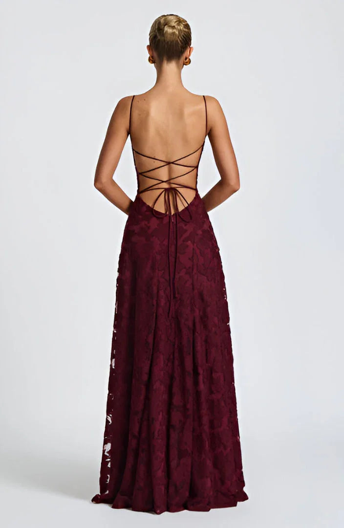 Floriane | Floral Pattern Spaghetti Straps Maxi Occasion Dress