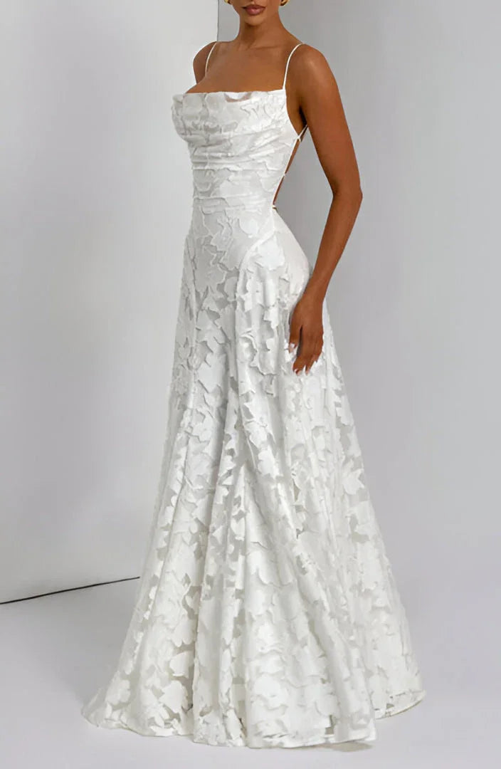 Floriane | Floral Pattern Spaghetti Straps Maxi Occasion Dress