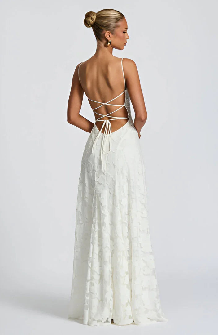 Floriane | Floral Pattern Spaghetti Straps Maxi Occasion Dress