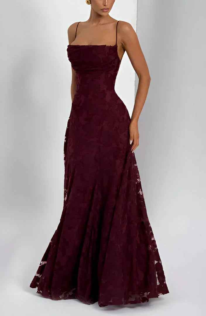 Floriane | Floral Pattern Spaghetti Straps Maxi Occasion Dress