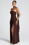 Lucinda | Strapless Corset Split Maxi Occasion Dress
