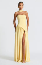 Lucinda | Strapless Corset Split Maxi Occasion Dress