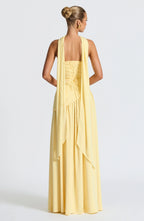Lucinda | Strapless Corset Split Maxi Occasion Dress