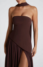 Lucinda | Strapless Corset Split Maxi Occasion Dress