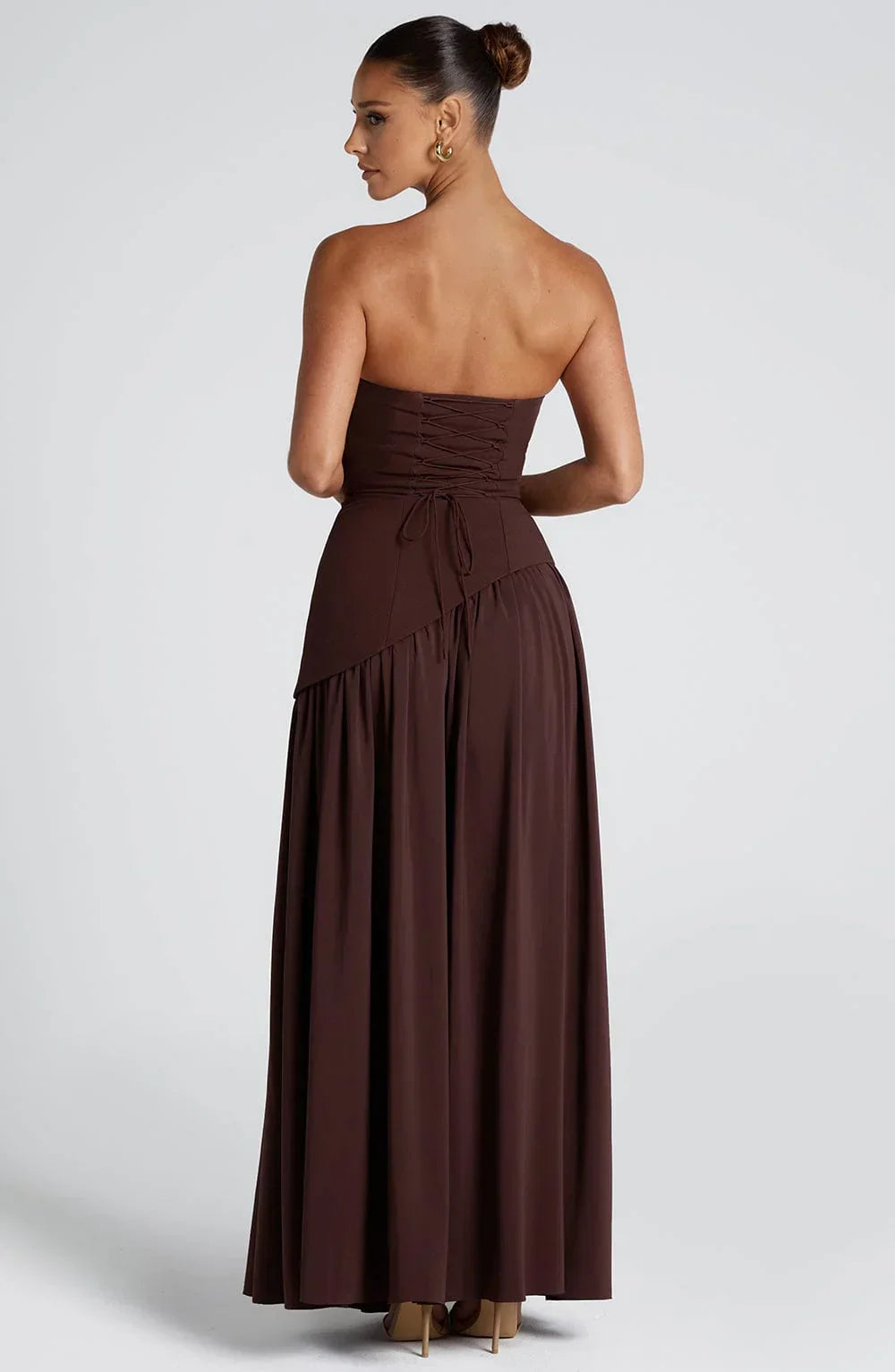 Lucinda | Strapless Corset Split Maxi Occasion Dress