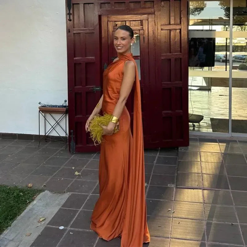Cordelia | Draped One Shoulder Bodycon Maxi Dress